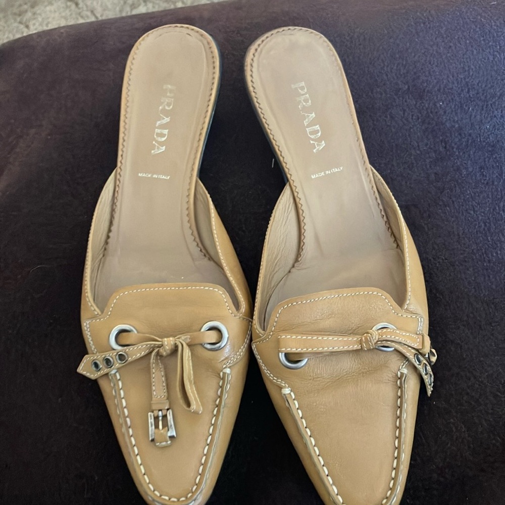 Prada Women's Tan Leather Loafers
